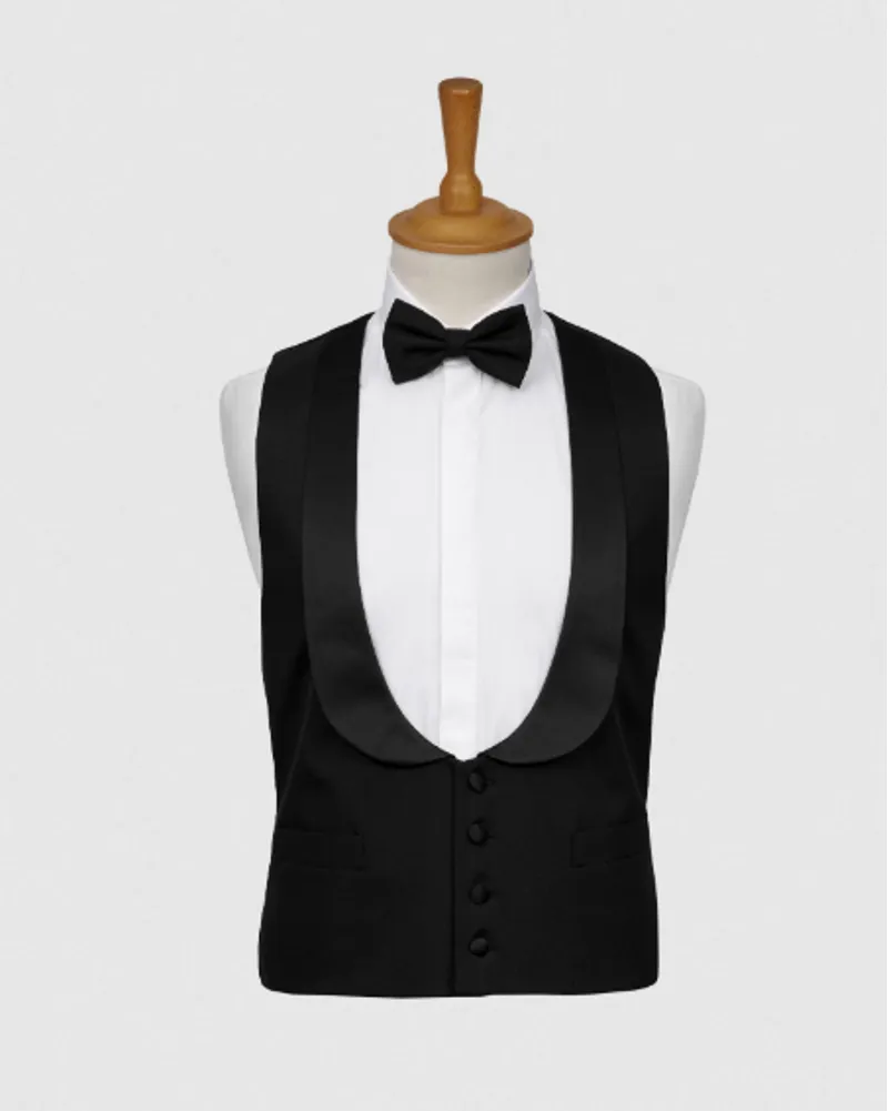 L.A. Smith Black Tie Scoop Neck Waistcoat WWW6103/1